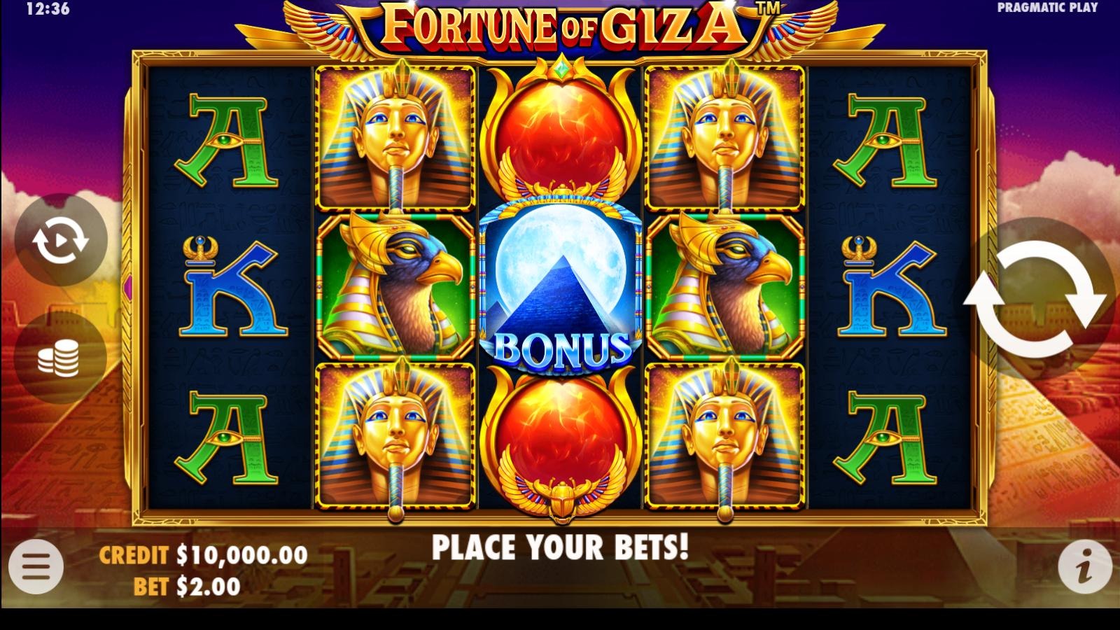 In a tribute to Ancient Egypt, Fortune of Giza. 